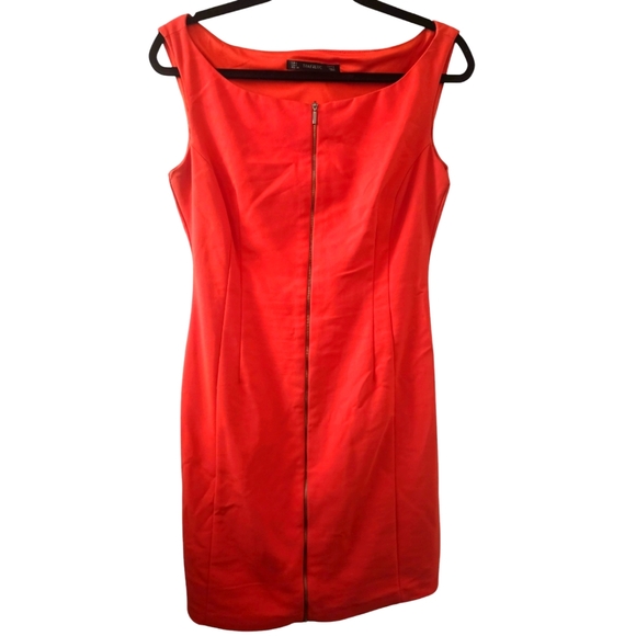 EUC | Zara Trafaluc | Coral red | Short dress | Lined | Scoop Neckline | Size: L - Picture 2 of 10